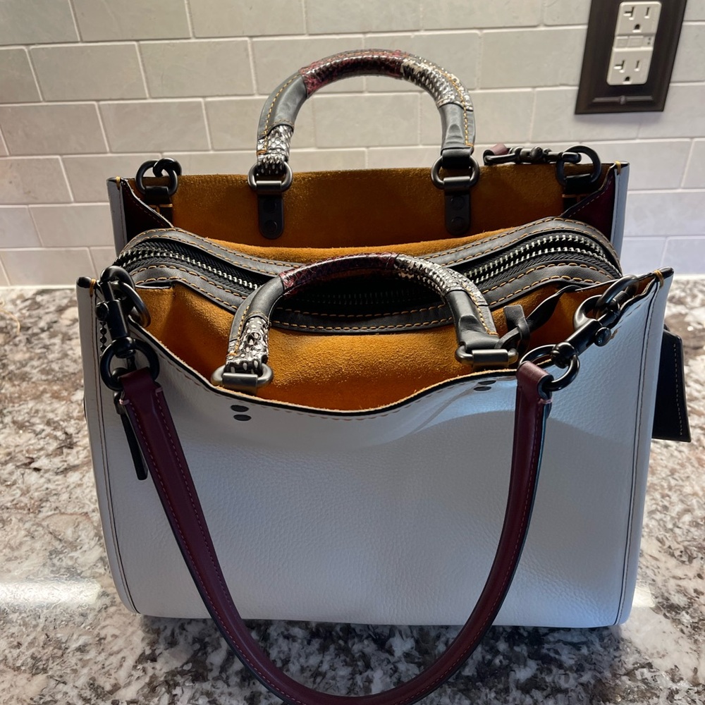 Coach Rogue With Patchwork Snake Handle Handbag - image 6